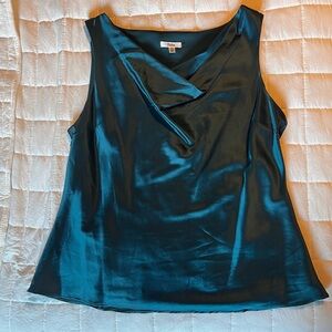 Teal cowl neck tank